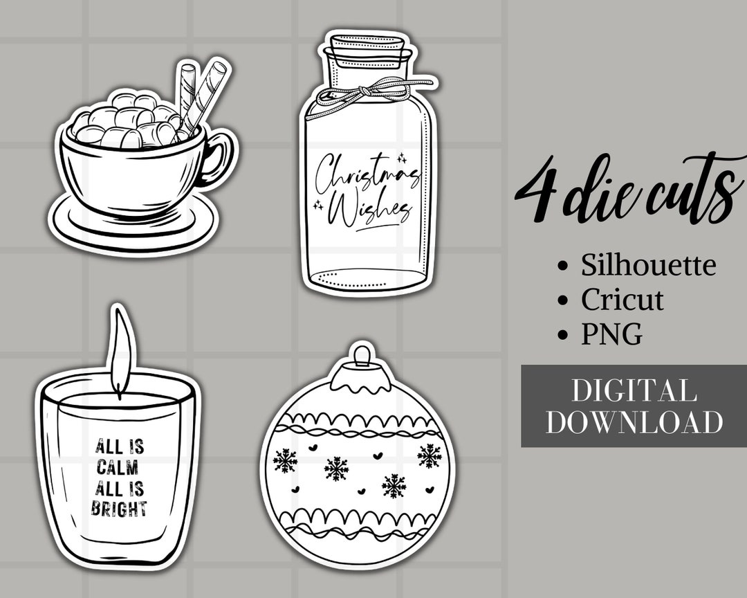 Festive Printable Die Cuts Digital Planner Deco Art Journaling ...