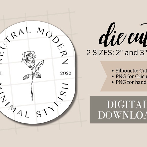 Printable Die Cuts | "Rose Badge" | Digital | Planner Deco | Art Journaling Elements | Printable Stickers