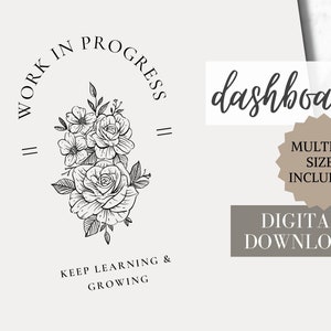 Druckbares Planer Dashboard | "Work In Progress" | Digitale | Tasche, Personal, A6, Half Letter, A5, A5 breit, Classic Happy Planner