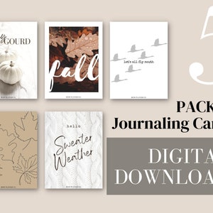 Journaling Karten Pack #1 | Digital druckbare Planer Journaling Karten | 3x4