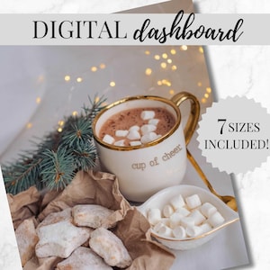 Printable Planner Dashboard | &quot;Cup of Cheer&quot; | Christmas Art Print | Pocket, Personal, A6, Half Letter, A5, A5 Wide, Classic Happy Planner
