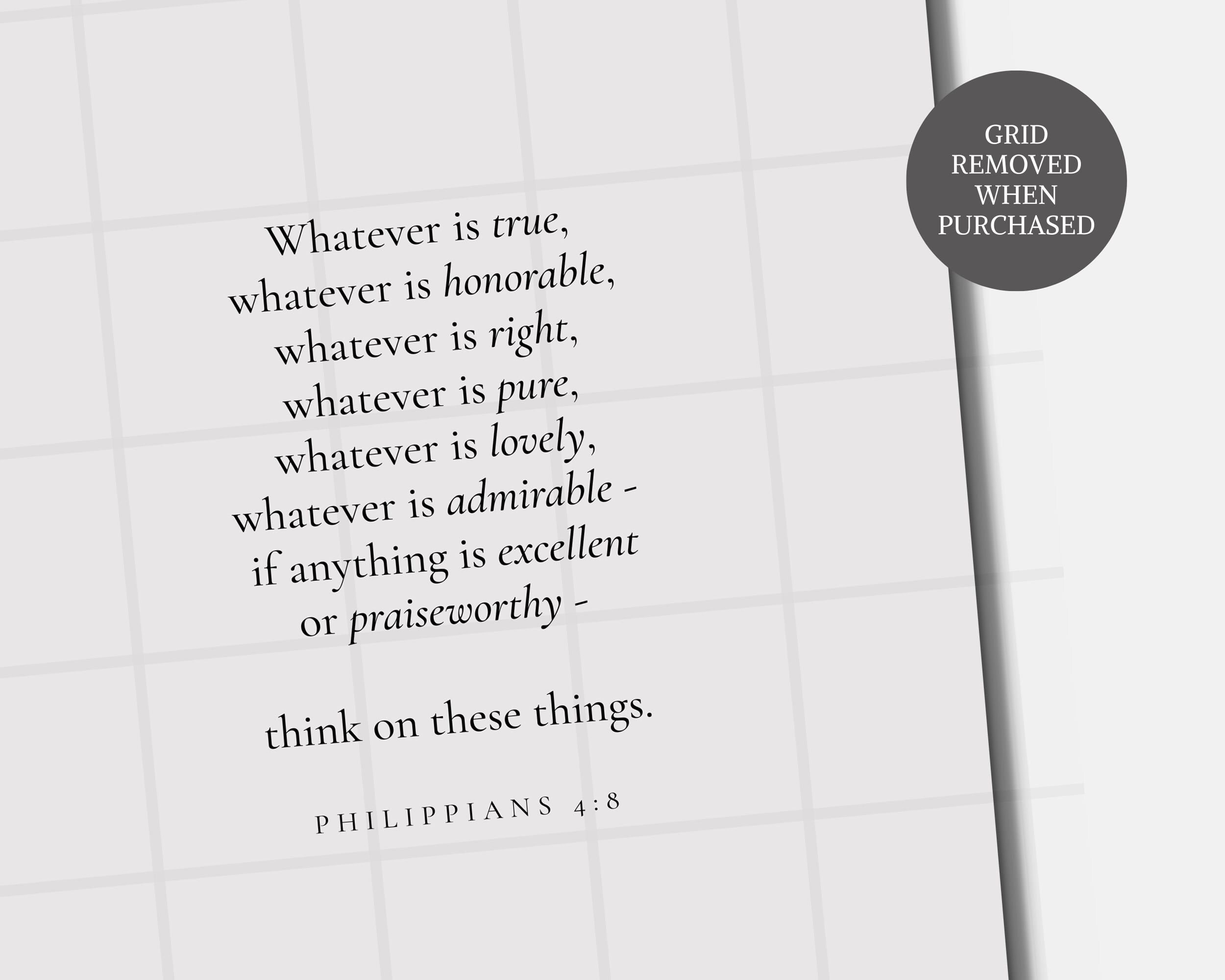 Philippians 4:8 | Printable Planner Dashboard | Digital | Pocket ...