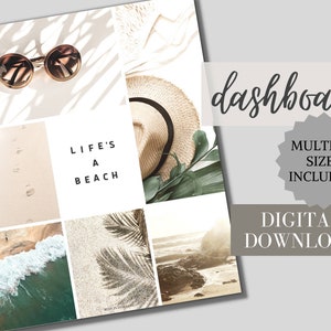 Tablero del planificador imprimible / "Life's A Beach" / Digital / Art Print / Pocket, Personal, A6, Half Letter, A5, A5 Wide, Classic Happy Planner