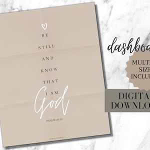 Psalm 46:10 | Druckbares Planer Dashboard | Digitale | Tasche, Personal, A6, Half Letter, A5, A5 breit, Classic Happy Planner
