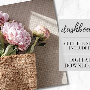 Druckbares Planner Dashboard | "Sommer Pfingstrosen" | Sommerblumen | Pocket, Personal, A6, Half Letter, A5, A5 breit, klassischer Happy Planner