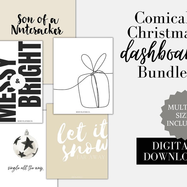Comical Christmas Bundle | Digital Printable Planner Dashboard | Minimal | Pocket Personal A6 Half Letter A5 A5 Wide Classic Happy Planner