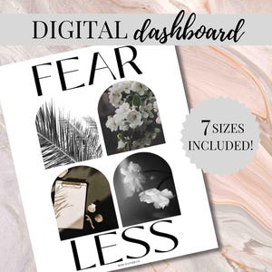 Druckbares Planner Dashboard | "Fürchte dich weniger" | Pocket, Personal, A6, Half Letter, A5, A5 breit, klassischer Happy Planner