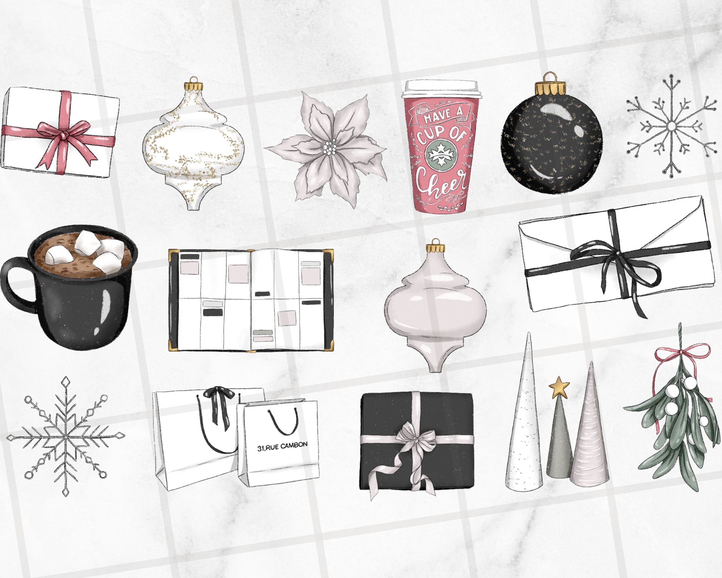 Printable Deco Stickers merry Minimal Digital Planner Stickers ...