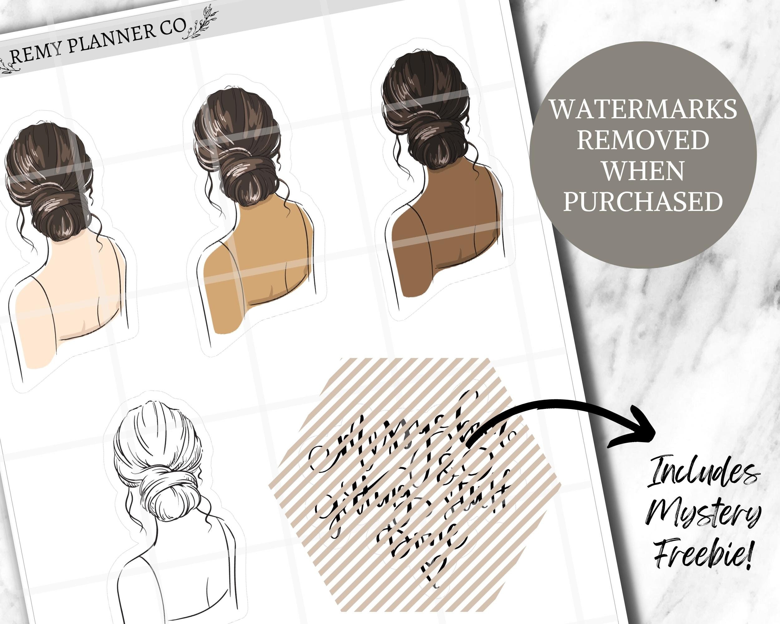 Messy Bun Digital Printable Planner Die Cuts Art Journal - Etsy