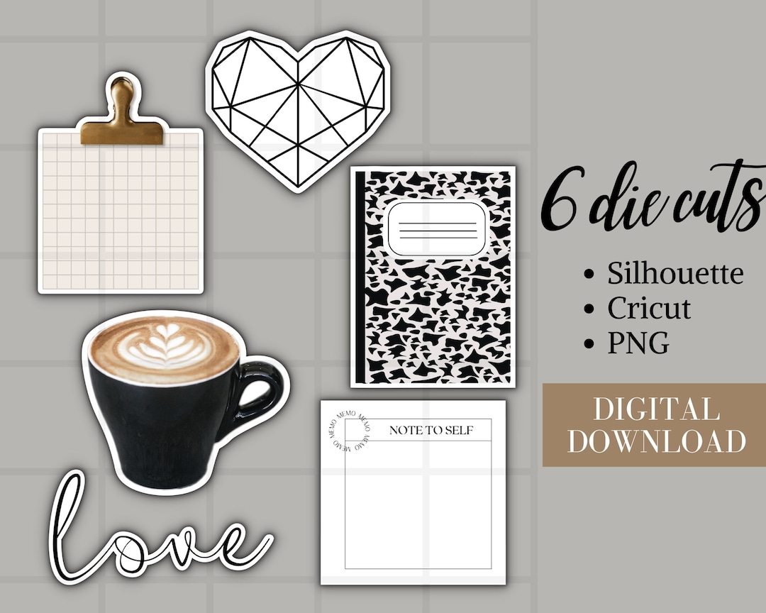 Printable Die Cuts neutral Planner Digital Planner Deco Art Journaling