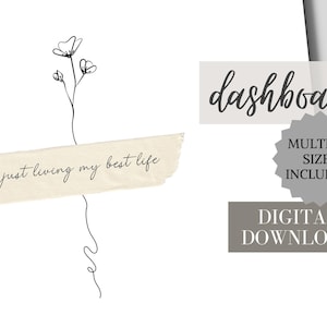 Druckbares Planer Dashboard | "Best Life" | Ästhetische | Digitale | Tasche, Personal, A6, Half Letter, A5, A5 breit, Classic Happy Planner