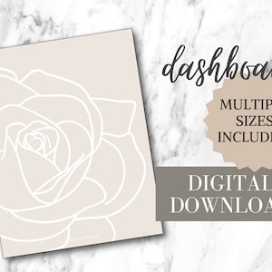 Neutrale Rosen | Digital Printable Planner Dashboard | Tasche, Personal, A6, Half Letter, A5, A5 breit, Classic Happy Planner