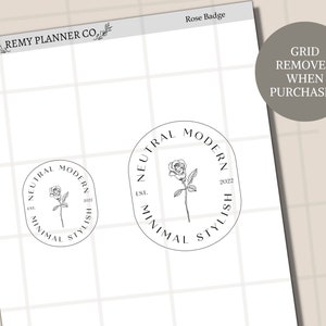 Printable Die Cuts | "rose Badge" | Digital | Planner Deco | Art ...