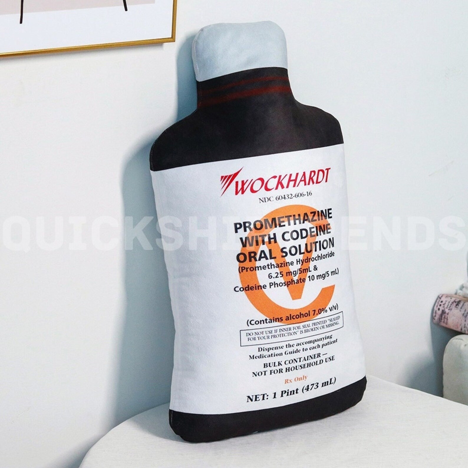 Large Cough Syrup Pillow Wock Lean Bottle Handmade Cushion Etsy