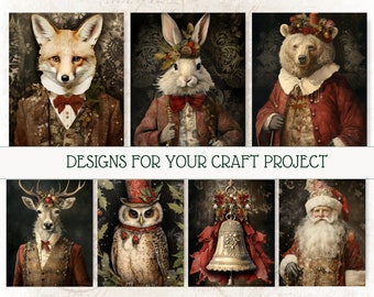 アンティークペーパーグッズ Classic Christmas Vintage Junk Journal Paper Kit Vintage