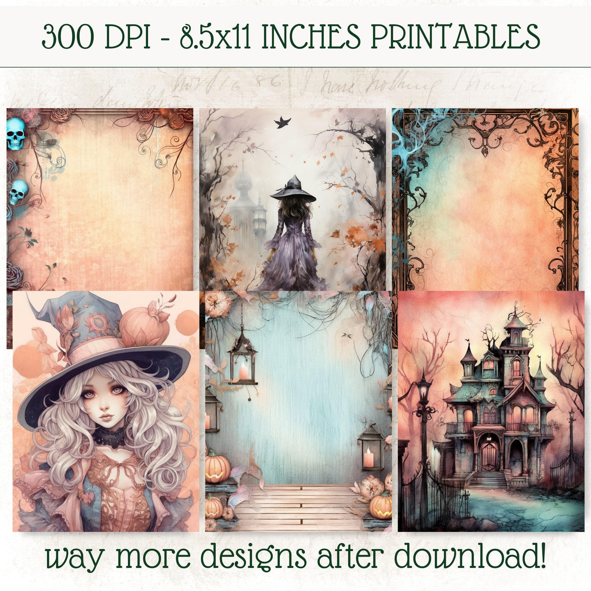 Pastel Goth Mystery Junk Journal Kit, Witch Ephemera, Printable Junk ...