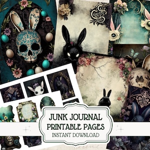 DARK EASTER Junk Journal Kit Journaling Papers Gothic Ephemera Easter Scrapbook Kit Gothic Junk Journal Witch Junk Journal Printable ATC