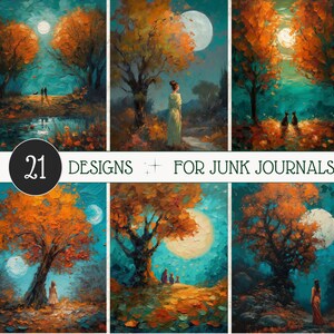 Autumn Junk Journal Kit, Forest Printable Pages, Halloween, Goth Journal Supplies, Fall Scrapbook Paper, Digital Ephemera Kit,Romantic Print