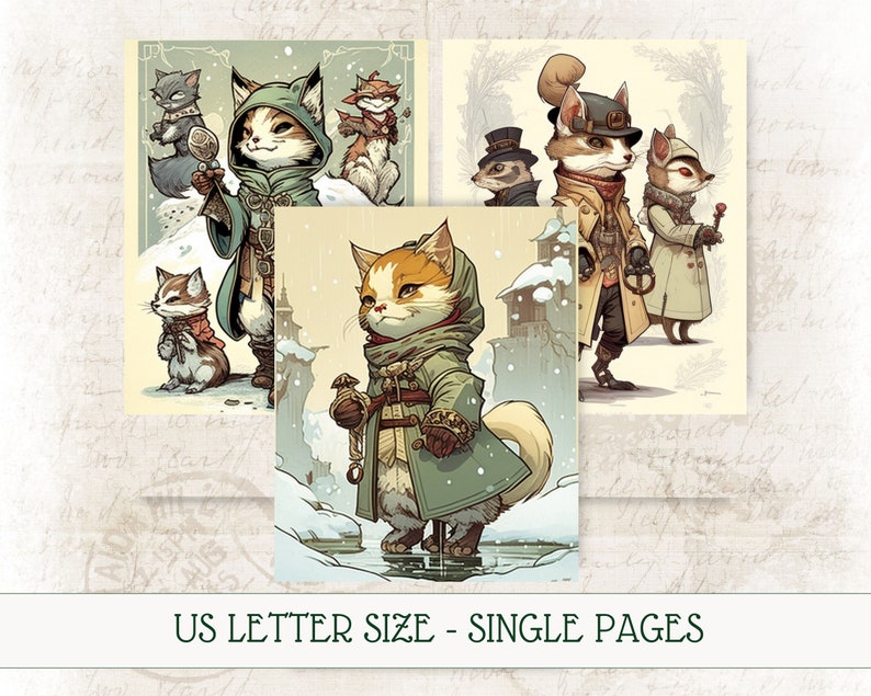 Papier pour carnet de bord, animaux de l'aventure, tenue de journal de Noël, kit de scrapbooking des fêtes, bonhomme de neige à imprimer, documents éphémères de Noël, animaux mignons image 2