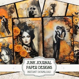 Gothic Autumn Junk Journal Kit Goth Fall Journal Digi Kit Victorian Goth Junk Journal Pages Printable Scrapbook Pages Goth Romance Download