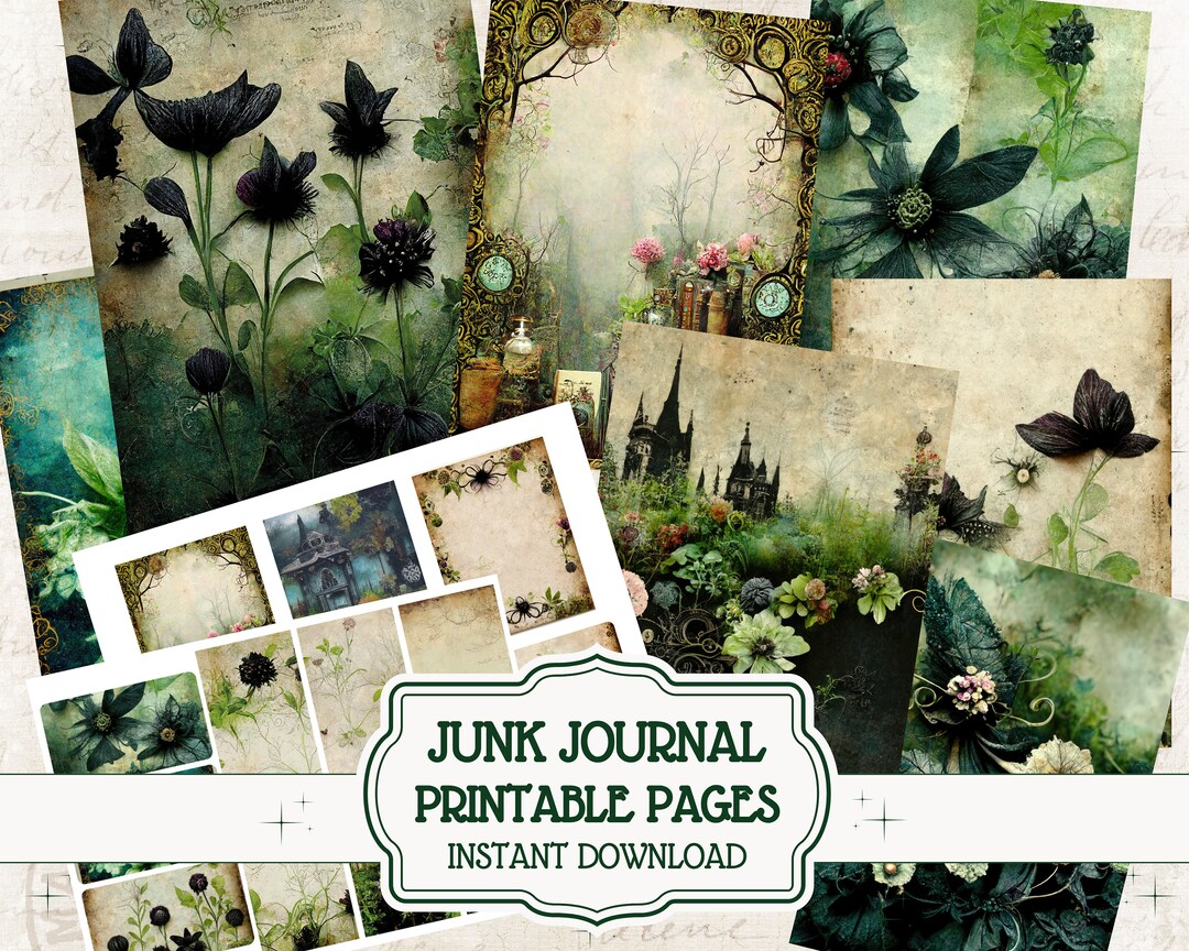 GOTHIC SPRING Junk Journal Pages, Scrapbook Gardening, Journaling ...