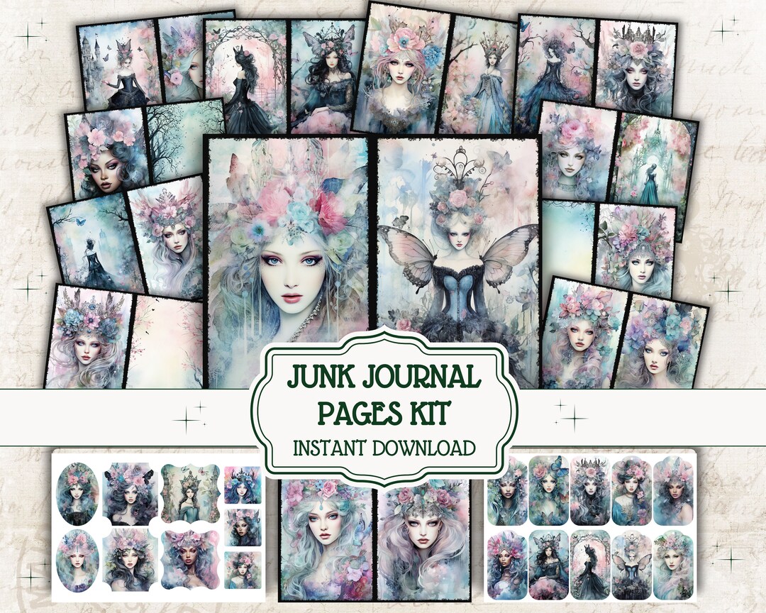 Junk Journal Kit Witch, Big Bundle Scrapbook Kit, Cottage Journaling ...