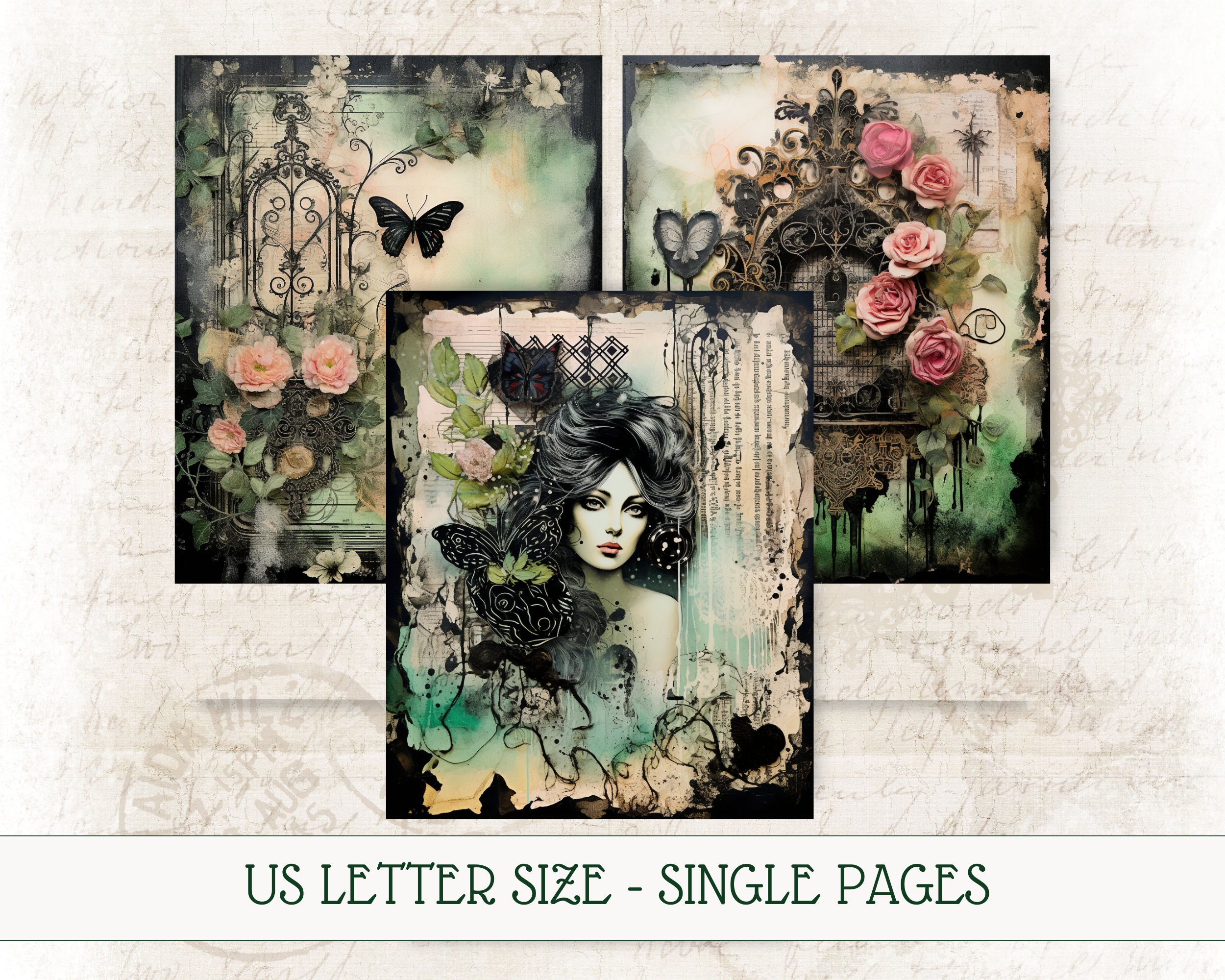 Goth Vintage Junk Journal Kit, Printable Junkjournal, Witch Junk ...