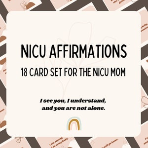 NICU Affirmationen // NICU Mom Affirmationen // Neugeborenen Affirmationen // NICU Eltern Affirmationskarten