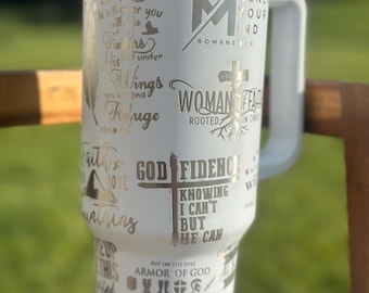 Faith Bible Verse Laser Engraved Tumbler | Christian Girl , Teen Girl Dedication, Graduation Gift, Baptism Gift, Gift for Her, Scripture Cup