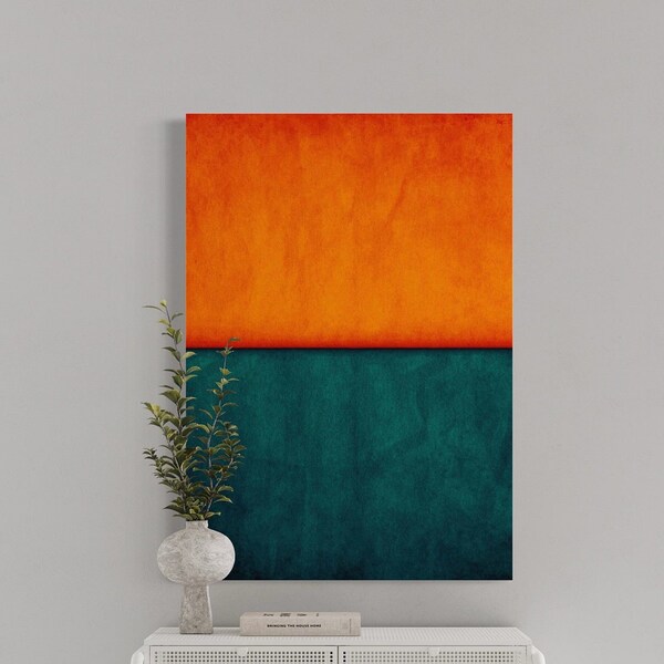 Orange and Green Art - Etsy