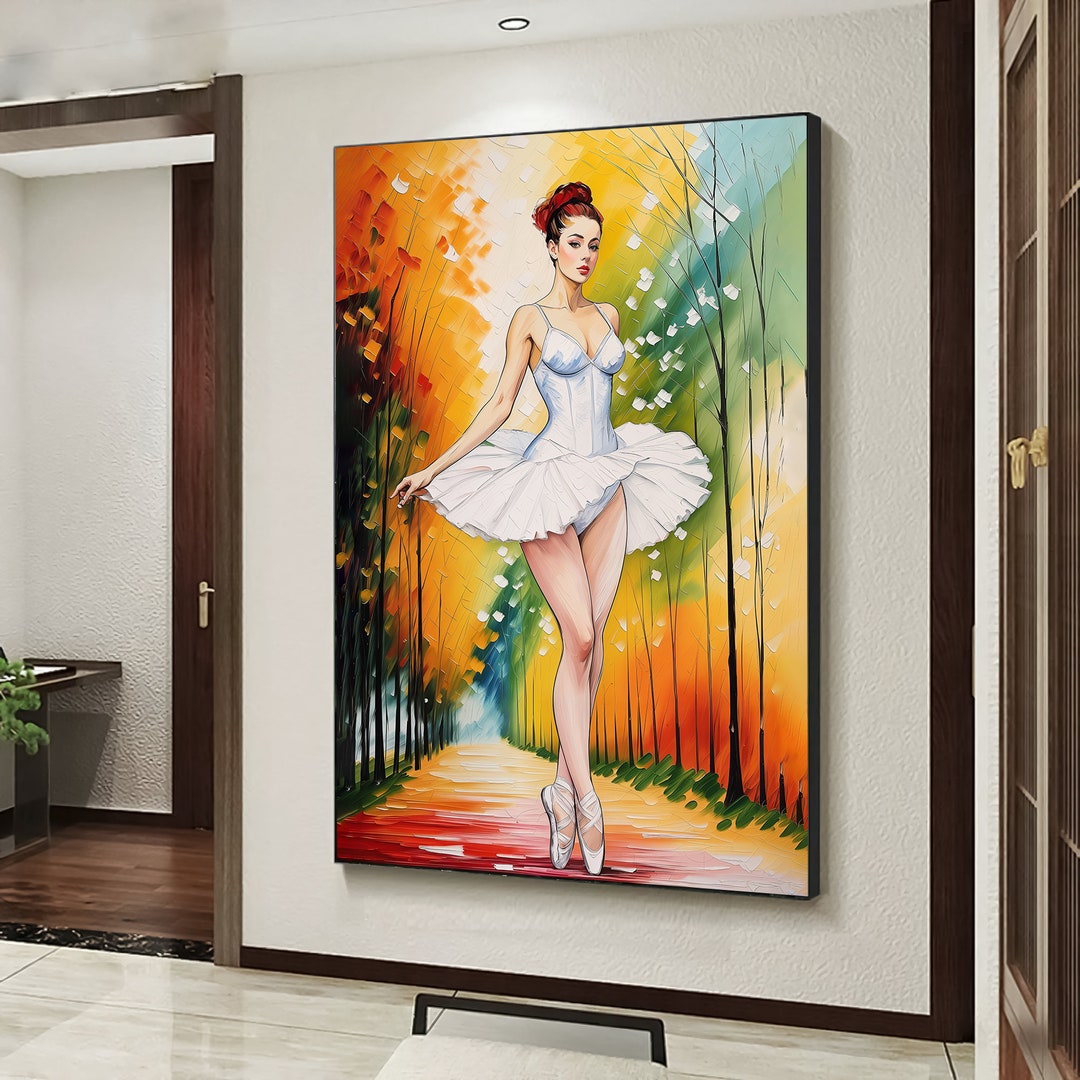 Ballerina Canvas Wall Art Dance Painting Ballet Decor Etsy