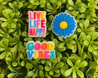 Croc Charms - Live Happy, Good Vibes, Flower