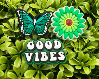 Croc Charms -  Good Vibes,Butterfly, Flower