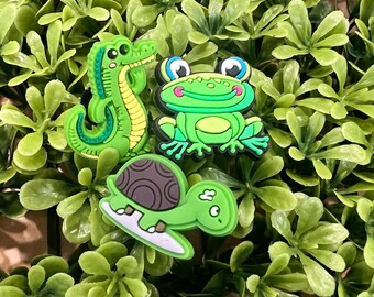 Croc Charms - Frog, Alligator, Turtle