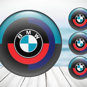 4pcs Set BMW High Quality Hand Made Center Wheel Cap Stickers Gas Tank Logo Decal Emblem