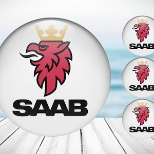 4pcs Set SAAB High Quality Hand Made Center Wheel Cap Stickers Gas Tank Logo Decal Emblem