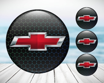 4pcs Set Chevrolet High Quality Hand Made Center Wheel Cap Stickers Gas Tank Logo Decal Emblem