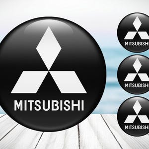 4pcs Set Mitsubishi High Quality Hand Made Center Wheel Cap Stickers Gas Tank Logo Decal Emblem