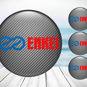 4pcs Set Enkei High Quality Hand Made Center Wheel Cap Stickers Gas Tank Logo Decal Emblem