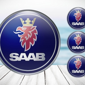 4pcs Set SAAB High Quality Hand Made Center Wheel Cap Stickers Gas Tank Logo Decal Emblem
