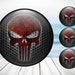 4pcs Set Skull High Quality Hand Made Center Wheel Cap Stickers Gas ...