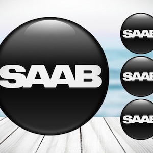 4pcs Set SAAB High Quality Hand Made Center Wheel Cap Stickers Gas Tank Logo Decal Emblem