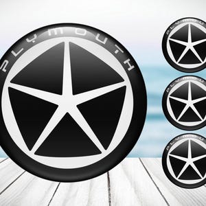 4pcs Set Plymouth High Quality Hand Made Center Wheel Cap Stickers Gas Tank Logo Decal Emblem