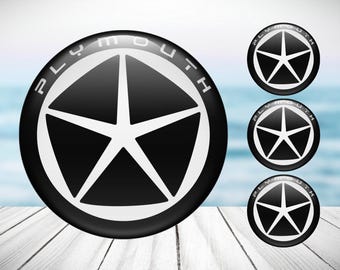 4pcs Set Plymouth High Quality Hand Made Center Wheel Cap Stickers Gas Tank Logo Decal Emblem