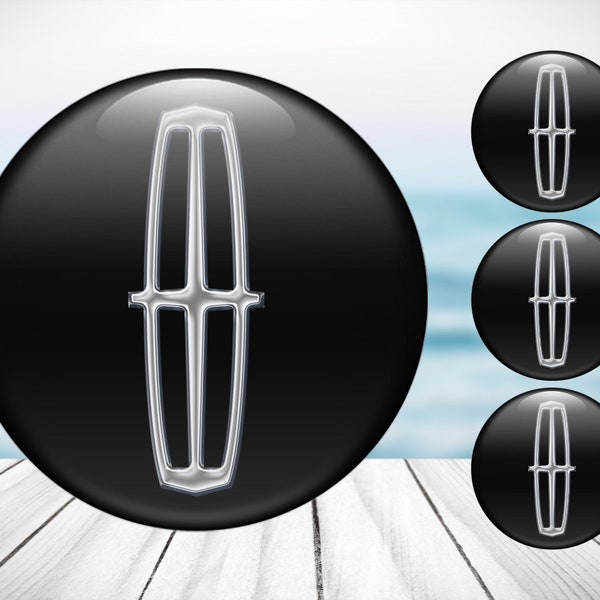 4pcs Set Lincoln High Quality Hand Made Center Wheel Cap Stickers Gas Tank Logo Decal Emblem