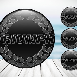 4pcs Set Triumph High Quality Hand Made Center Wheel Cap Stickers Gas Tank Logo Decal Emblem