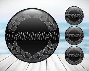 4pcs Set Triumph High Quality Hand Made Center Wheel Cap Stickers Gas Tank Logo Decal Emblem