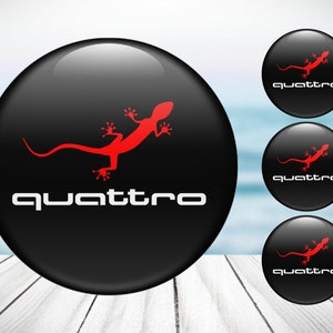 4pcs Set Audi High Quality Hand Made Center Wheel Cap Stickers Gas Tank Logo Decal Emblem