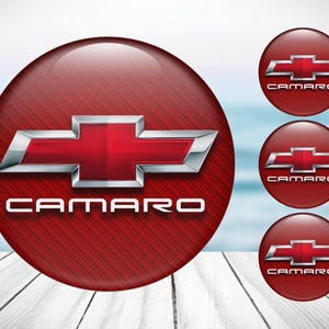 4pcs Set Chevrolet Camaro High Quality Hand Made Center Wheel Cap Stickers Gas Tank Logo Decal Emblem