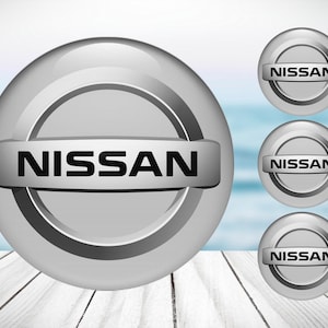 4pcs Set Nissan High Quality Hand Made Center Wheel Cap Stickers Gas Tank Logo Decal Emblem